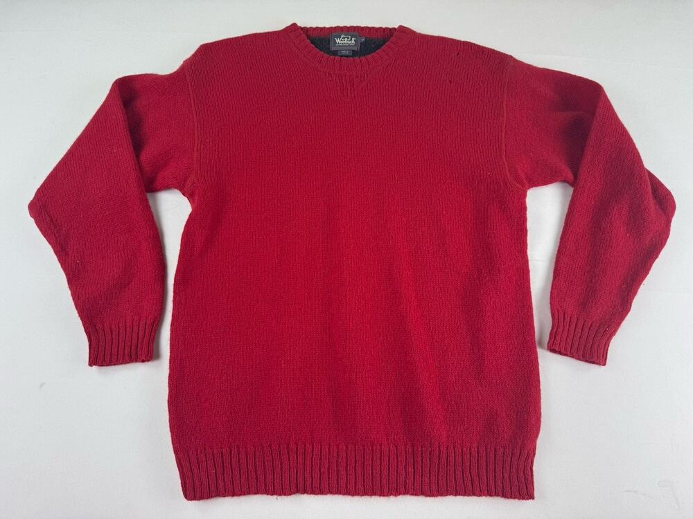 Woolrich Red Wool Blend Crewneck Sweater Mens Large